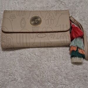 Chic Beige Clutch with Tassel